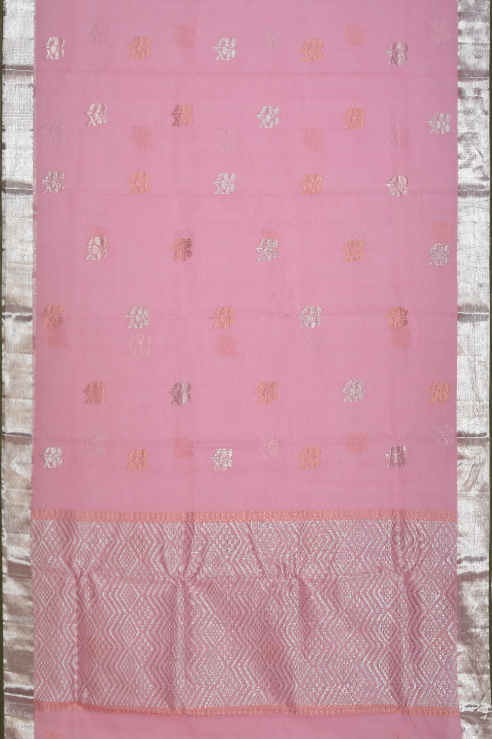 Image of Pure Zari Kota Pink Saree